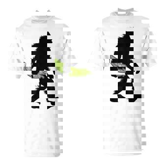 Snap Pea Bigfoot Carrying Pod Vegetable Sasquatch T-Shirt - Monsterry