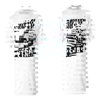 Snow Plow Veteran Truck Driver Retro Heavy Duty Road Crew T-Shirt | Mazezy