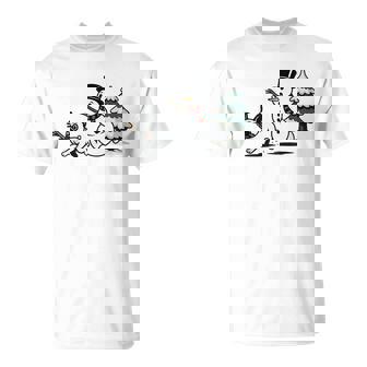 Snowman Chasing French Bulldog Christmas T-Shirt - Seseable