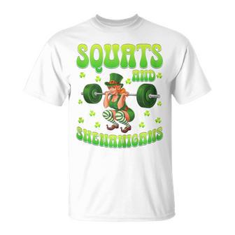 Squats And Shenanigans Fitness Workout St Patrick’S Day T-Shirt - Thegiftio UK