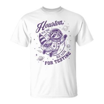 State Testing Teacher Life Racoon Teacher Test Day T-Shirt - Thegiftio