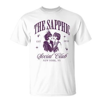 Subtle Lesbian Pride Sapphic Social Club Wlw Femme Bisexual T-Shirt | Mazezy