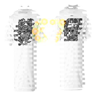 Sunflower Elephant 67 Nature Floral Graphic T-Shirt | Mazezy