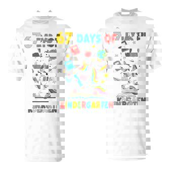 Survived 100 Day Of School Six Seven 67 Unicorn Kindergarten Tri-Blend T-Shirt - Monsterry