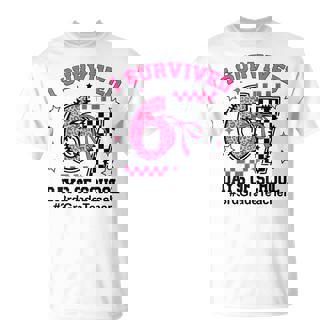 I Survived 67 Days Leopard Checkered 6 7 3rd Grade Teacher T-Shirt | Mazezy