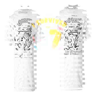 I Survived 67 Days Of Preschool Students Teachers 100th Days T-Shirt | Mazezy