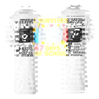 I Survived 67 Days Of School 67 Meme Gamer Students Matching Tri-Blend T-Shirt - Monsterry