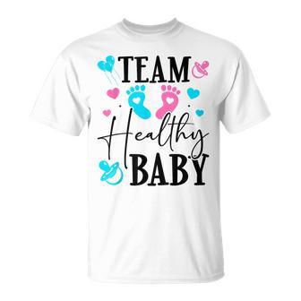 Team Healthy Baby Gender Reveal Party T-Shirt - Monsterry