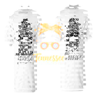 Tennessee Cowgirl Messy Bun Tn Orange Southern Roots Women’S T-Shirt | Seseable CA