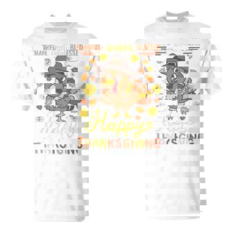 Thankful Grateful Blessed Turkey Gobble Happy Thanksgiving Tri-Blend T-Shirt - Monsterry