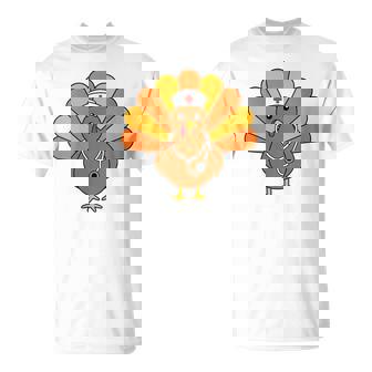 Thankful Nurse Turkey Thanksgiving Nurse Turkey Day T-Shirt | Mazezy