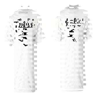 Thankful Soccer Player Girl Thanksgiving Footballer Graphic T-Shirt | Mazezy