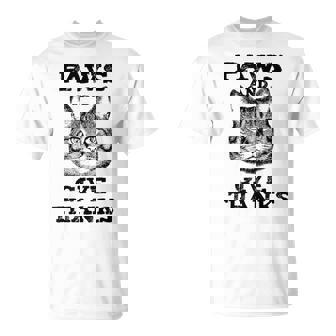 Thanksgiving Cat Paws And Give Thanks Shirt T-Shirt T-Shirt | Mazezy