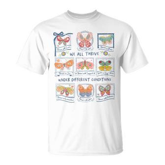 We All Thrive Under Different Conditions Autism Awareness T-Shirt - Thegiftio UK