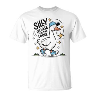 Toddler Boys Silly Goose On The Loose Pun Little Boy T-Shirt - Thegiftio
