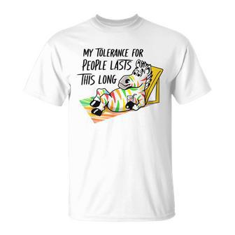 My Tolerance For People Lasts This Long T-Shirt - Monsterry