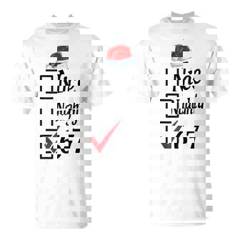 Trendy 6-7 Meme Nice Naughty 67 Christmas Graphic T-Shirt - Thegiftio