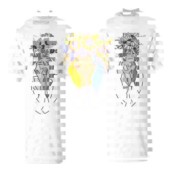Ukraine Shirt Women Ukrainian Girl Sunflower T-Shirt | Mazezy