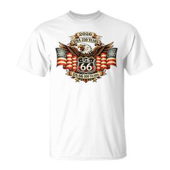 Usa 250 Us Highway 66 Mother Road Anniversary Eagle Tattoo Tri-Blend T-Shirt | Seseable FR