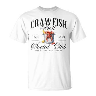 Vintage Crawfish Boil Social Club Pinch Peel Eat Repeat T-Shirt - Monsterry