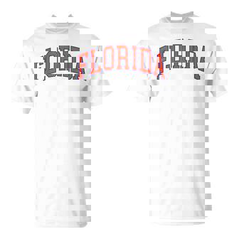 Vintage Florida Men Florida Women Retro Orange Blue FL Tee T-Shirt | Mazezy