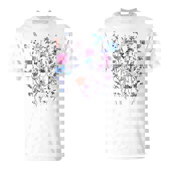 Vintage Flowers Wildflowers Grow Floral Graphic Summer T-Shirt - Monsterry