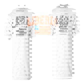 Vintage Retro Faded Liberia Flag Liberian Pride T-Shirt | Mazezy