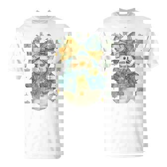 Vintage Snowman With Floral Bow & Denim Jacket Christmas T-Shirt | Mazezy