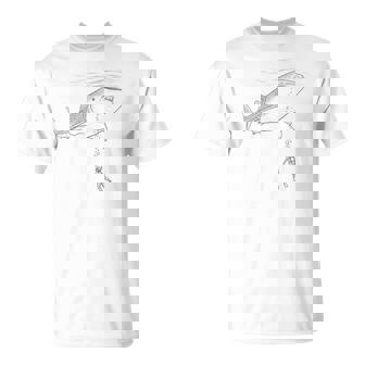 Vintage Whale Shark Diving Drawing Art T-Shirt | Mazezy