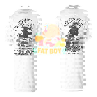 Wait Your Turn Fat Boy Turkey And Santa Inflatable Tri-Blend T-Shirt - Thegiftio