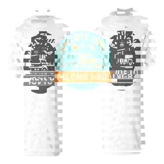 Walcott Iowa Shirt Along I-80 Truck Stop Vintage Graphic Premium T-Shirt | Mazezy