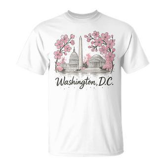 Washington Dc Landmarks Cherry Blossoms Souvenir T-Shirt | Mazezy