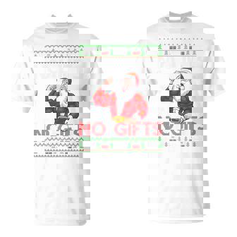 Weightlifting Workout Gym Santa Christmas Ugly Sweater Xmas Tri-Blend T-Shirt - Monsterry