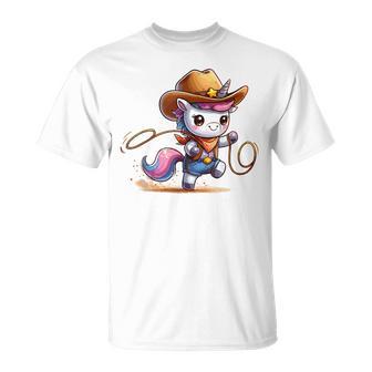 Western Rodeo Cowboy Hat Unicorn Texas Animals T-Shirt - Thegiftio UK