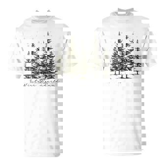 Winter Wonderland Pine Tree Nature Lover Hiking Camping Tank Top T-Shirt | Mazezy