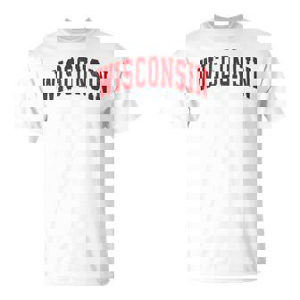 Wisconsin Wi Vintage Sports Red Boy Girl T-Shirt - Thegiftio