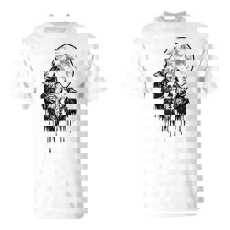 Wolf Howling At The Moon Nature Wildlife Wolves Lovers T-Shirt | Mazezy