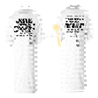 Wooden Spoon Survivor Italian Kitchen Humor T-Shirt | Mazezy