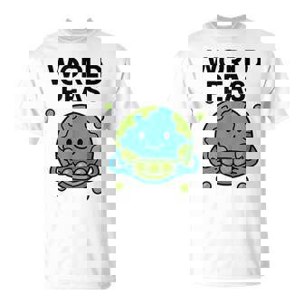 World Peas Pun Peace With Cute Earth And Pea Pod T-Shirt - Monsterry