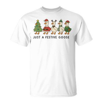 Xmas Silly Goose Christmas Pjs Just A Festive Goose T-Shirt | Seseable UK
