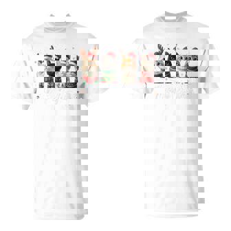 Xmas Meowy Christmas Cat Christmas Kitten Santa Pajama T-Shirt - Monsterry