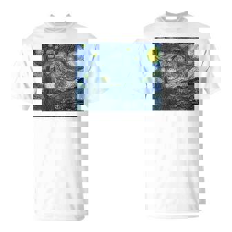 【バックプリント・背中側】ゴッホ／星月夜【世界の名画】高精細画質 フィンセント・ファン・ゴッホ 美術館アート Tシャツ - Kawaiitshirt