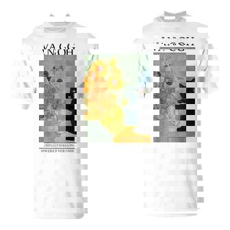 ひまわりと黒猫のヴィンテージアート 猫好き 猫飼い 猫 ネコ ねこくろねこ好き 面白い Tシャツ - Kawaiitshirt