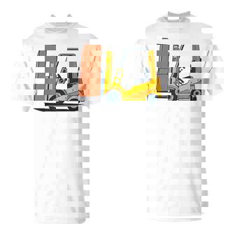 キッズ フォークリフト車両工事現場掘削機建設作業員 男の子 Tシャツ - Kawaiitshirt