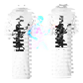 バックプリント ギタリスト エイリアン グラフィック ギター エイリアン ギタリスト Tシャツ - Kawaiitshirt