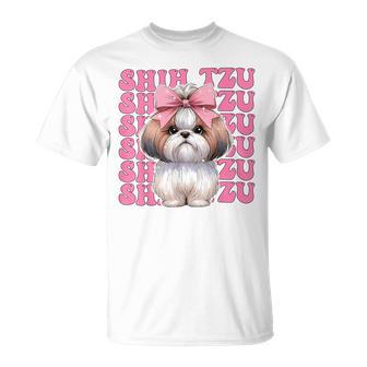 コケット 弓 シーズー 女の子 犬 ママ 母の日 ピンク Tシャツ - Kawaiitshirt