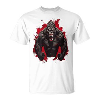 ゴリラ・ボディビル・ワークアウト バックプリント・ジム Tシャツ - Kawaiitshirt
