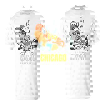 シカゴホットドッグ ストリートフード ホットドッグ マスタード付き Tシャツ - Kawaiitshirt