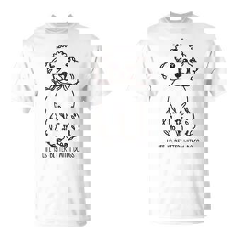 トイ プードル シルエット ラインアート 犬がいると人生はもっと楽しい デザイン Tシャツ - Kawaiitshirt