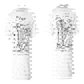 ハープ ヴィンテージ 特許ハーピスト ドローイングプリント Tシャツ - Kawaiitshirt